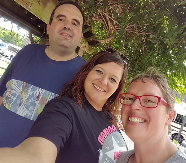 Staff member with individuals at Marimor Industries